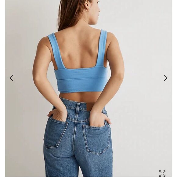 $40 Madewell Cutout Knot-Front Crop Tank Top size XXS m12 - Picture 2 of 5